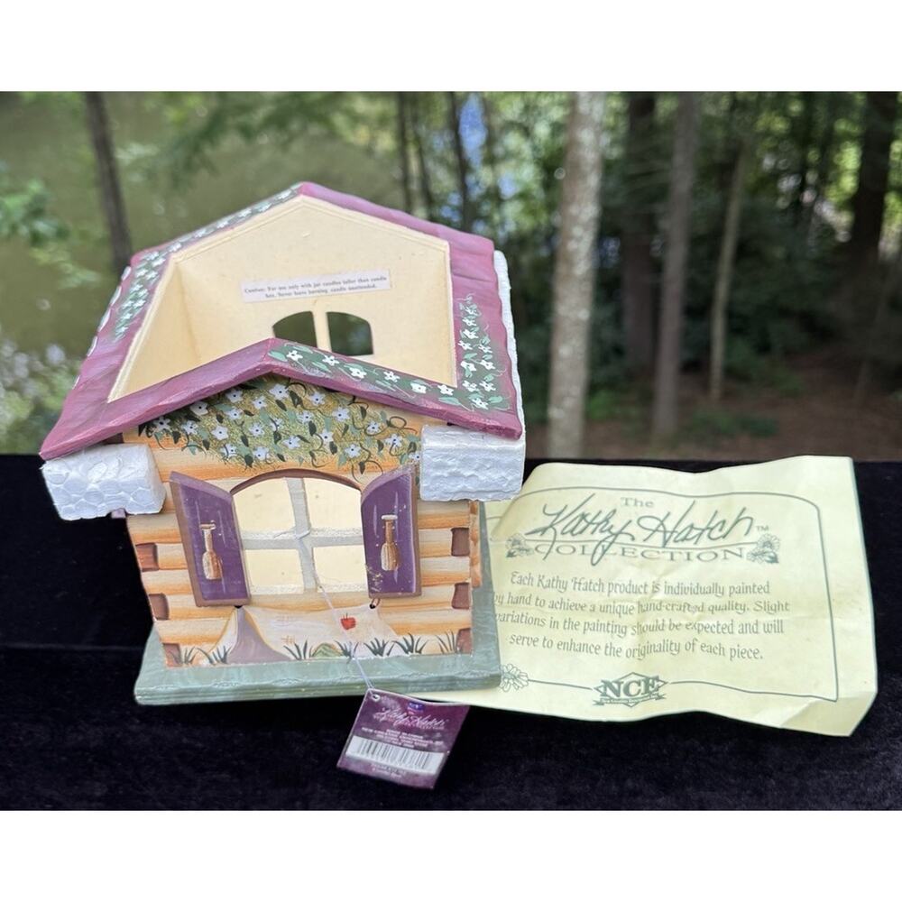 New Vintage Kathy Hatch Wood Candle Box Holder Fishing Creek Collection NWT!